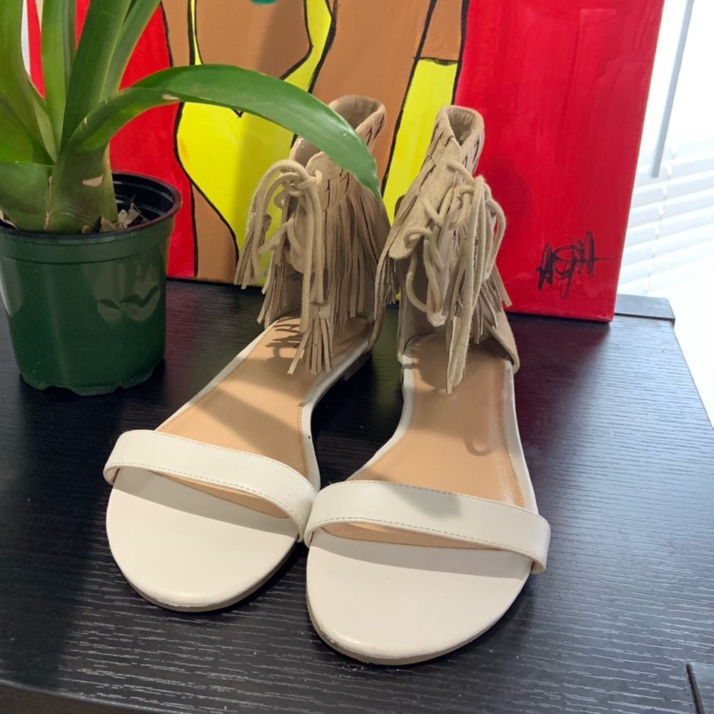 Suede tan sandal